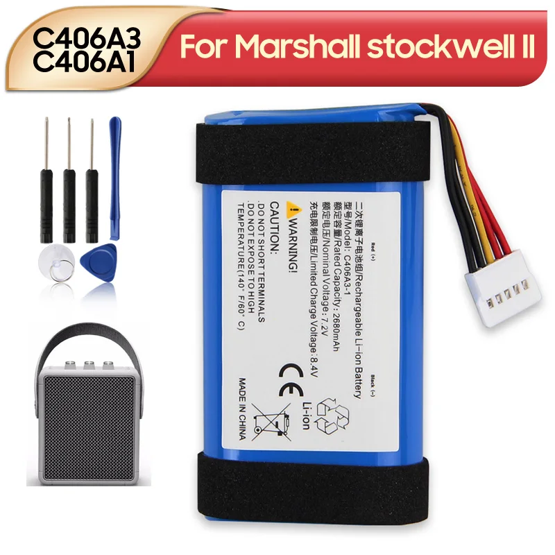 

НОВАЯ сменная батарея C406A3-1 C406A1 для портативных Bluetooth-динамиков Marshall Stockwell II