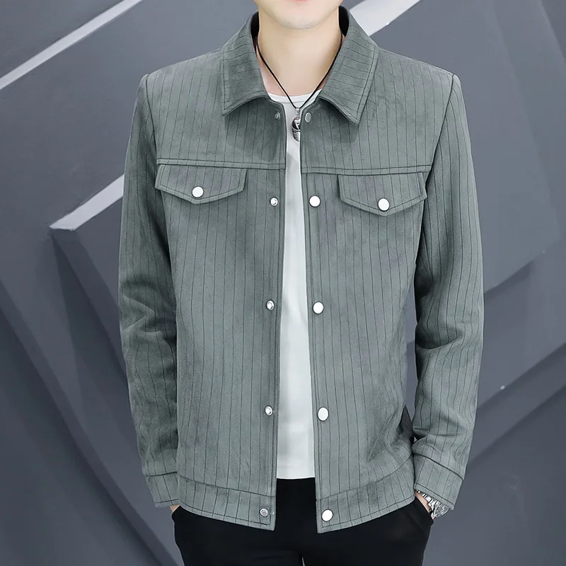 High-Quality Fashionable Casual Suede Jacket Men's Autumn Workwear Stylish All-Match Trendy Coat for Men