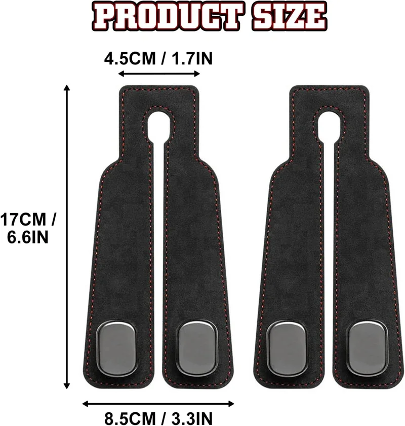 2 in 1 Car Rear Seat Back Hooks Headrest Hook Hanger Handbag Clip Universal Double Hooks Holder Storage Car Interior Accessories