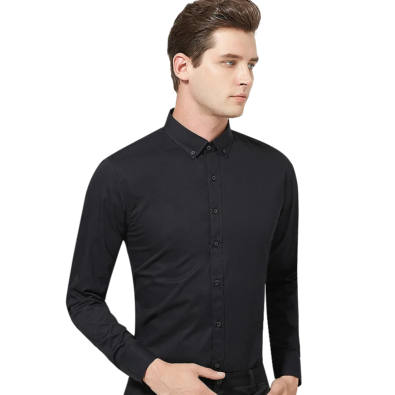 New in shirt plus size cotton 8xl long-sleeve shirts for men solid slim fit formal shirt office tops business dress clothes