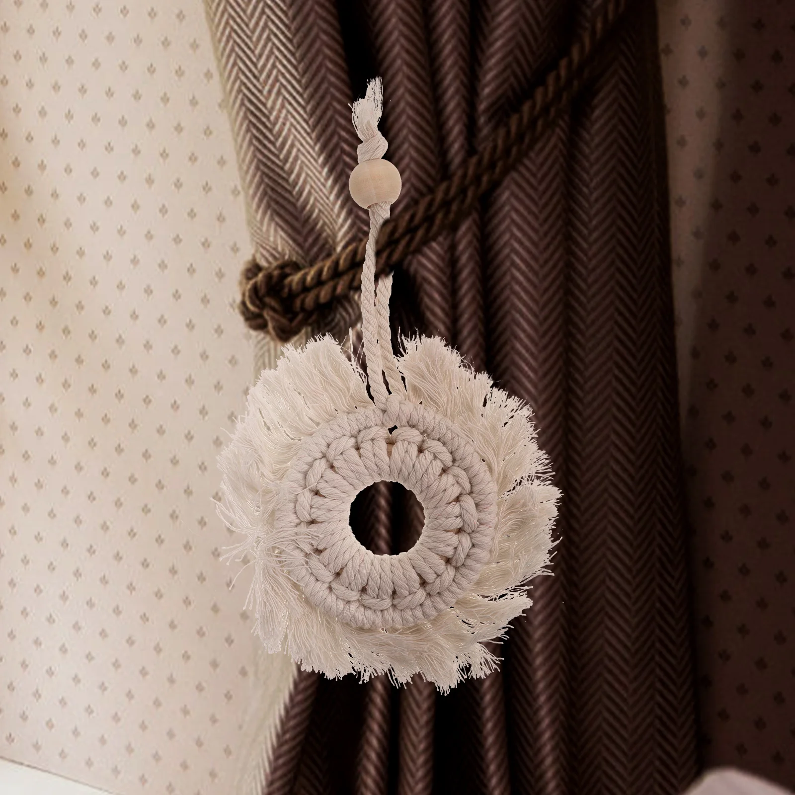 

3pcs Hand-Woven Bohemian Tassel Hanging Decor Macrame Wall Art Round Home Bedroom Office Tapestry For Family Friends Gift