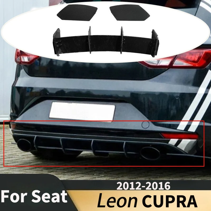 

Rear Bumper Lip for Seat Leon Cupra 2012-2016 Car Spoiler Diffuser Rear Blade Guard Board Body kits Tuning External Accessories