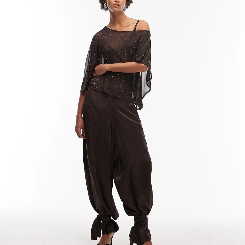 

Весенне-летняя модная шифоновая блузка с асимметричными рукавами и открытым плечом, женская одежда