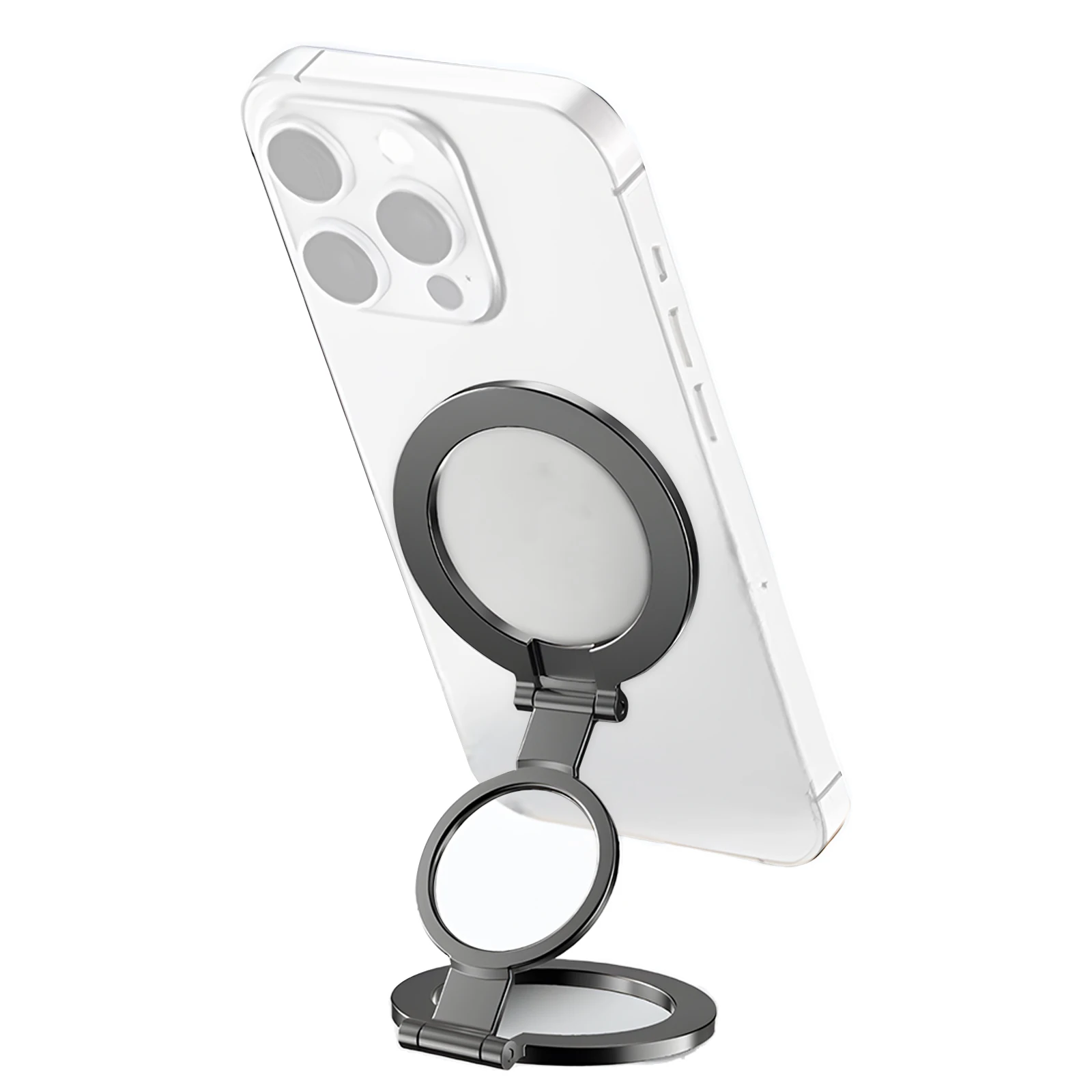 

Ultra-thin Dual-Sided MagSafe Magnetic Phone Holder Stand Foldable Ring Mount for iPhone Android Metal Magnet Desktop Car Holder