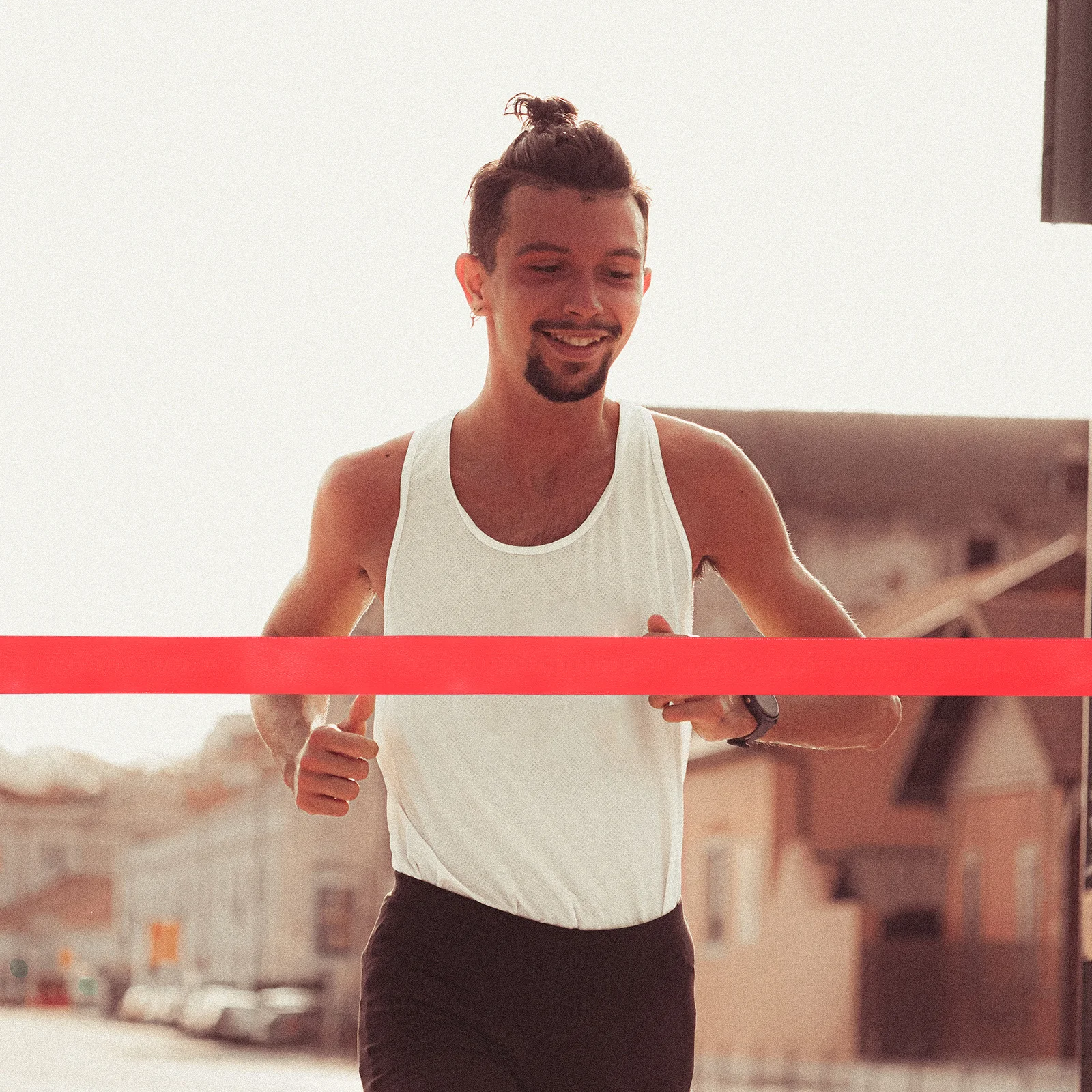 

1 Roll Athletics Finish Line Red Sturdy Nylon Ribbon Durable Wear-Resistant Smooth Surface Competition Running Track Victory