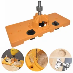 Woodworking 35mm Hinge Hole Jig Drill Guide Set, Closet for Cabinet Door Installation