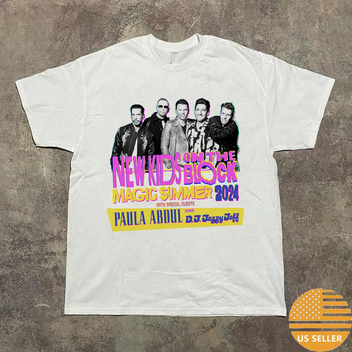 New Kids On The Block With Paula Abdul 2024 Tour T Shirt Full Size S-5XL