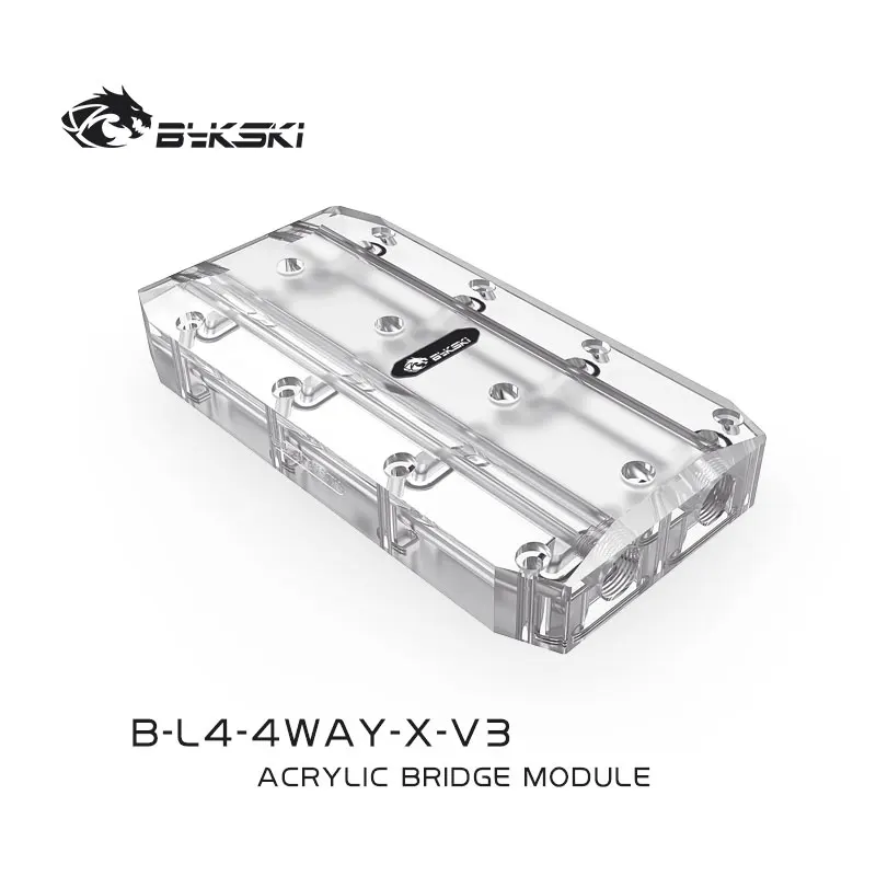 Bykski Multi Graphics Card Bridging Module Acrylic Connectors Use for 2/3/4 GPU Card Connection Channel Terminal /B-L4-3WAY-X-V3