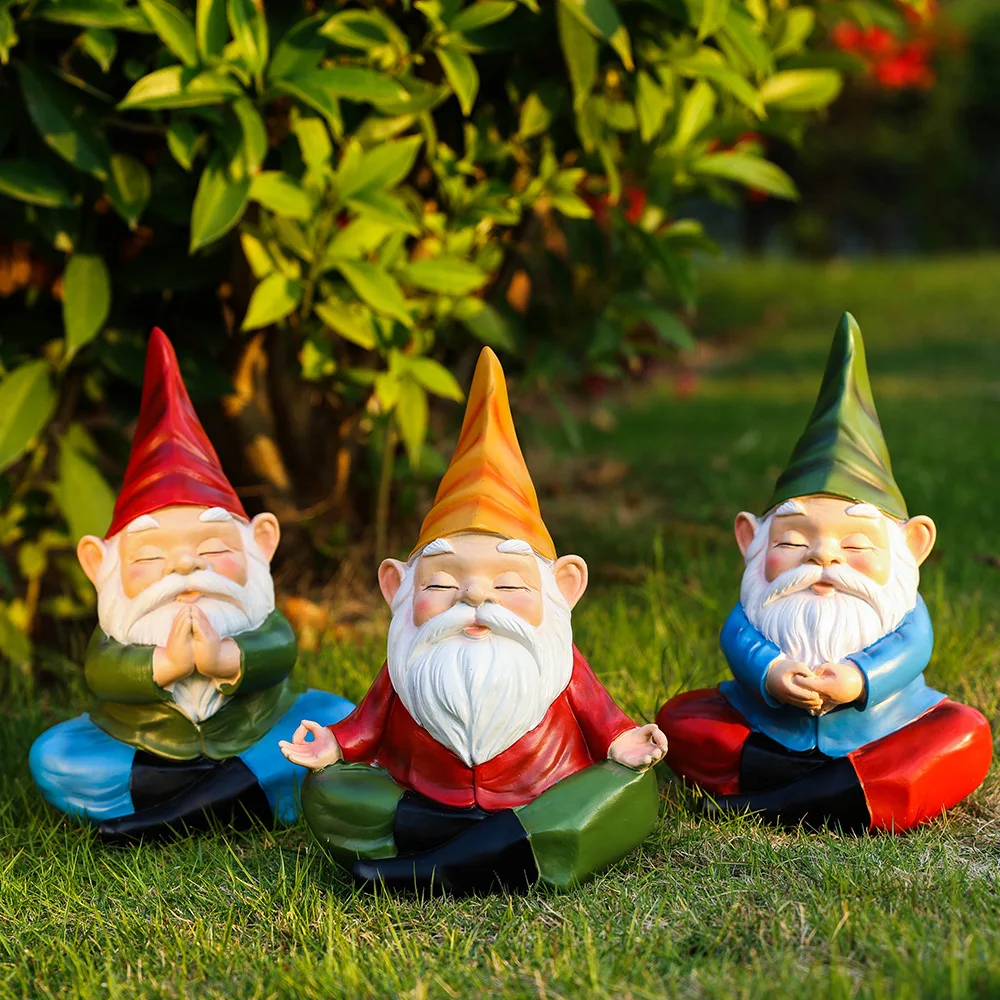 

Cross-border new products Meditation Goblin Garden Elf Resin Ornament Home Outdoor Garden Gnome Dwarf Crafts