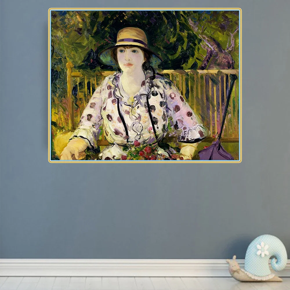 سيتون جورج منفاخ 《إيما في بستان، 1916》 لوحة قماشية مطبوعة بالزيت عمل فني ملصق صورة ديكور جدران حديث ديكور منزلي