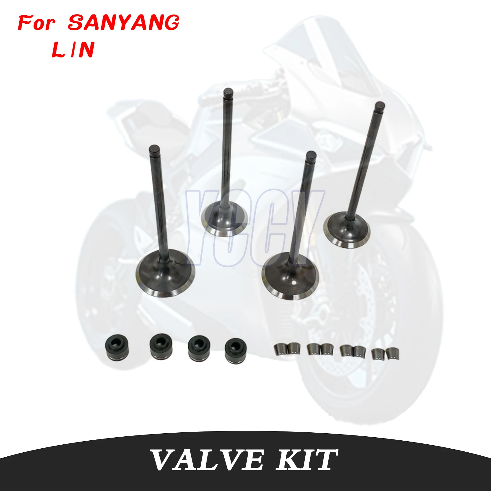 Válvula de escape y admisión de motor de motocicleta, placa de bloqueo de sello de aceite para SYM SANYANG L1N DRG150 Husky 150 Cruise 150 JET150 Ant 150 4V