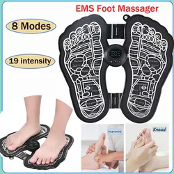 Electric EMS Foot Massager Pad Electrical Muscle Stimulation Foot Massager USB Charging Portable Foldable Massage Mat