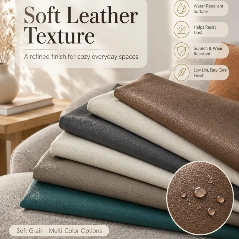 Waterproof and cat paw proof fabric 145x50cm thick solid color sofa fabric non elastic DIY pillow imitation leather fabric