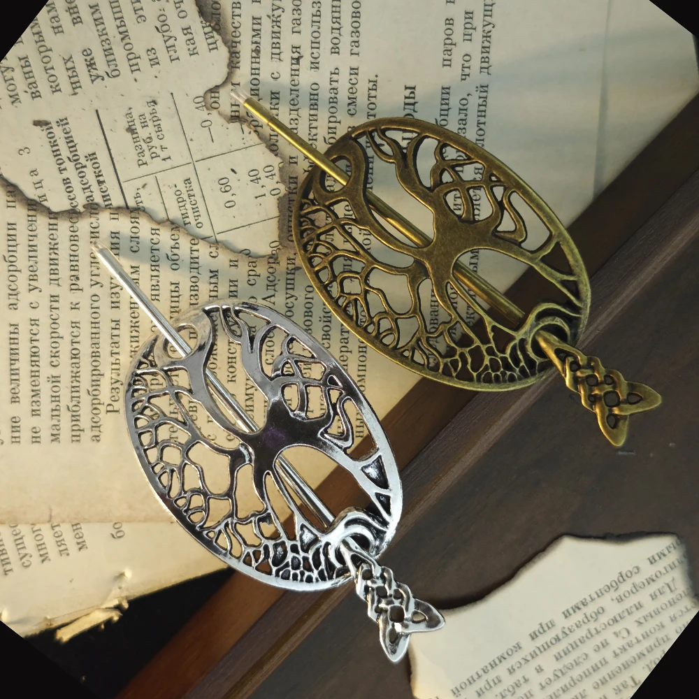 Retro Viking Nordic Rune Keltische Levensboom Legering Haarclip voor Vrouwen Antieke Tiara Heks heidense Rollenspel Haaraccessoires