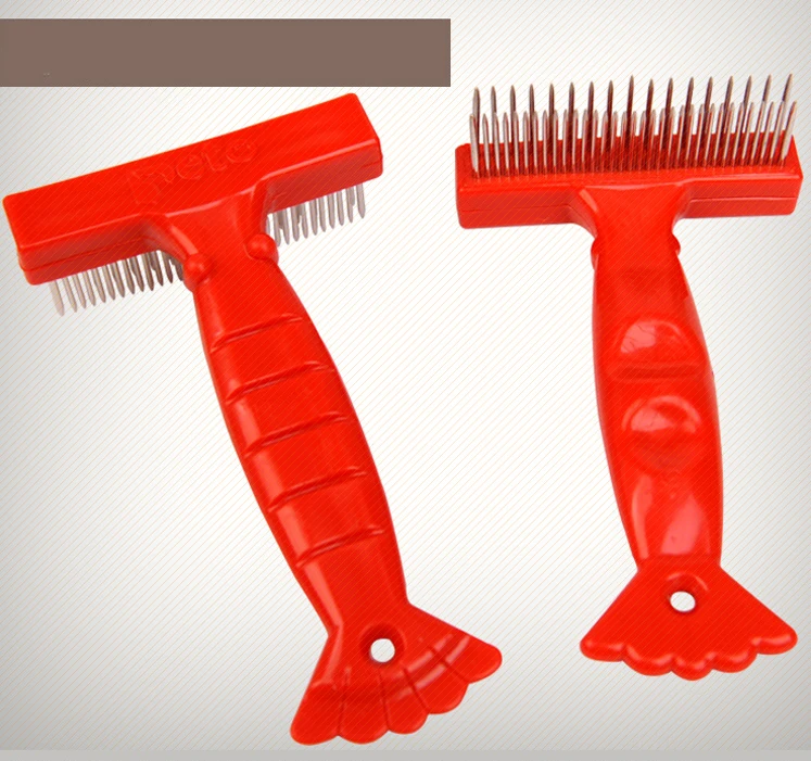 

Ergonomic Dog Comb Tool Hair Brush for Long Haired Dogs Cats Detangling Shedding Removal Dematting Brush Grooming for Dogs