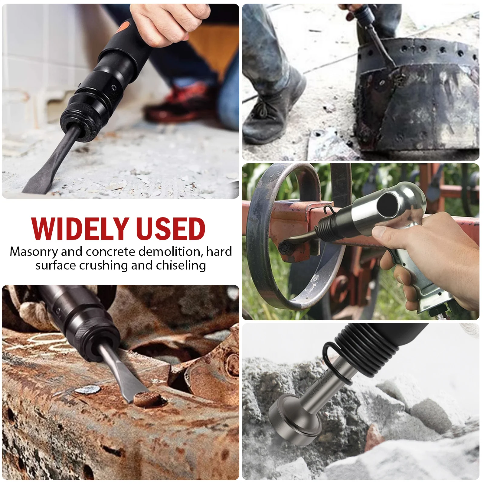 9Pcs Metal Air Hammer Bits Set for Rust Removal Drilling Sturdy Pneumatic Chisel Set Versatile Air Chisel Bits for Tile Masonry