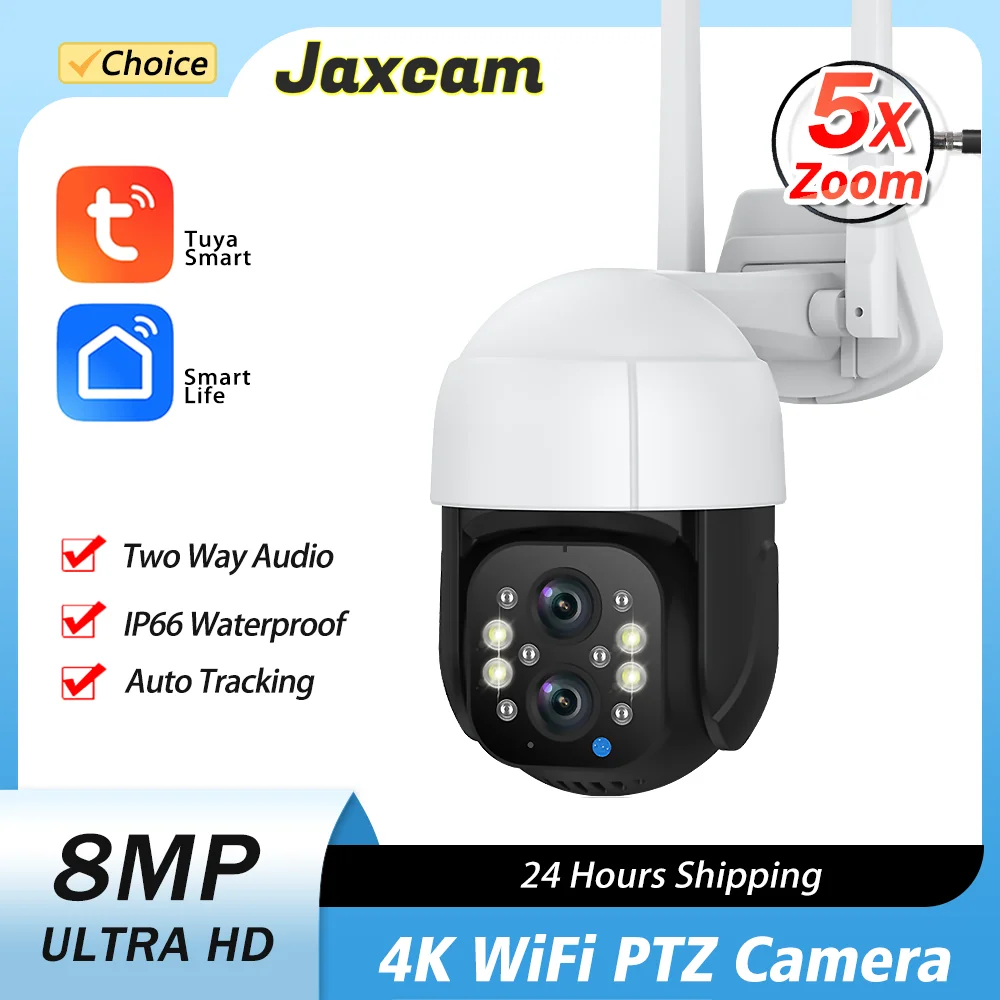 

Tuya Smart Life 4K 8MP 5X Zoom Dual Lens PTZ WIFi Camera Auto Tracking Outdoor Street 4MP Security Video Surveillance IP Cameras