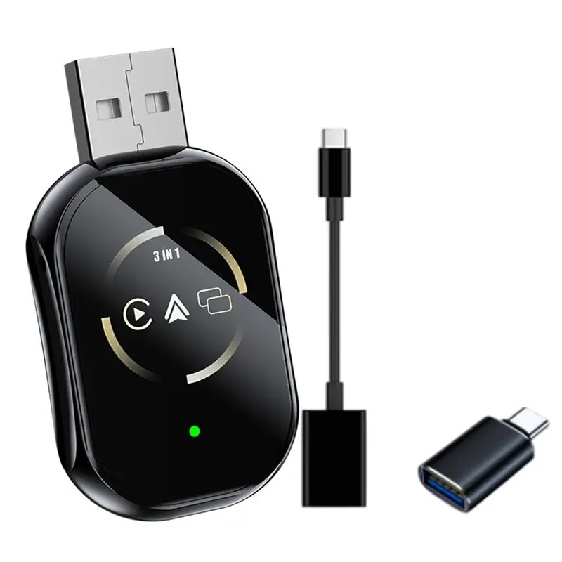 

【ПОДАРОК】Беспроводной адаптер Carplay 3 в 1 для Android Auto, Bluetooth+Wi-Fi, USB-донгл, преобразующий проводной подключение в беспроводное.