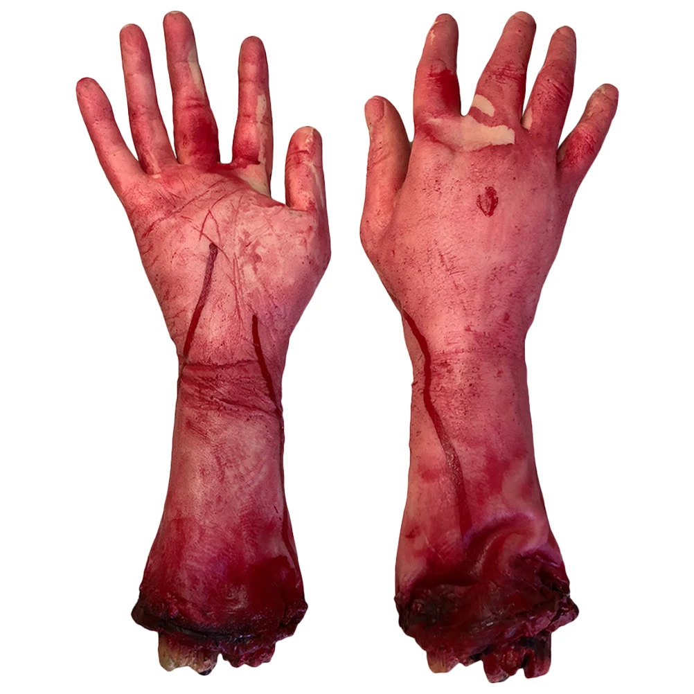 

2PCS Broken Men Hand Blood Horror Halloween Decoration Severed Bloody Limbs Novelty Dead Broken Hand Gadgets