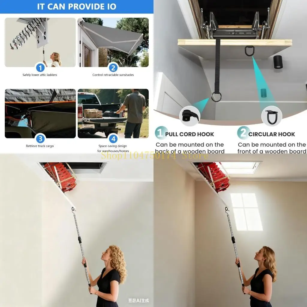 

Сверхмощная чердачная лестница, комплект выдвижной системы, выдвижной нержавеющий стальной крюк, лидер продаж