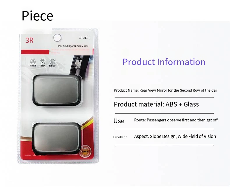2 Stück Rückspiegel für Beifahrer HD-Glas Weitwinkel Konvexer Spiegel Verstellbarer Auto-Totwinkel-Rückspiegel – Detail 11