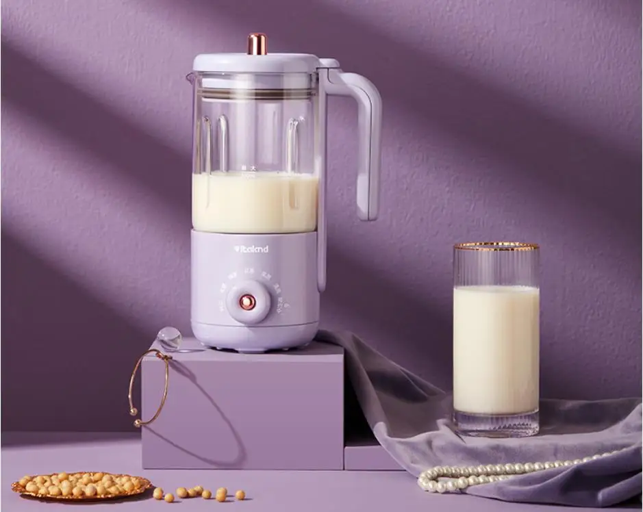 Vitaland Mini Soy bean milk Maker Household Full Auto Self-clean Juicing Machine Portable Soymilk Cup New Purple 0.3 tea cooker