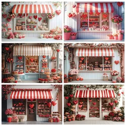 Valentines Day Photography Background Love Cake Shop Flowers Sweet Cupcake Baby Family Couple Photo Shoot Props Party Decor Gift