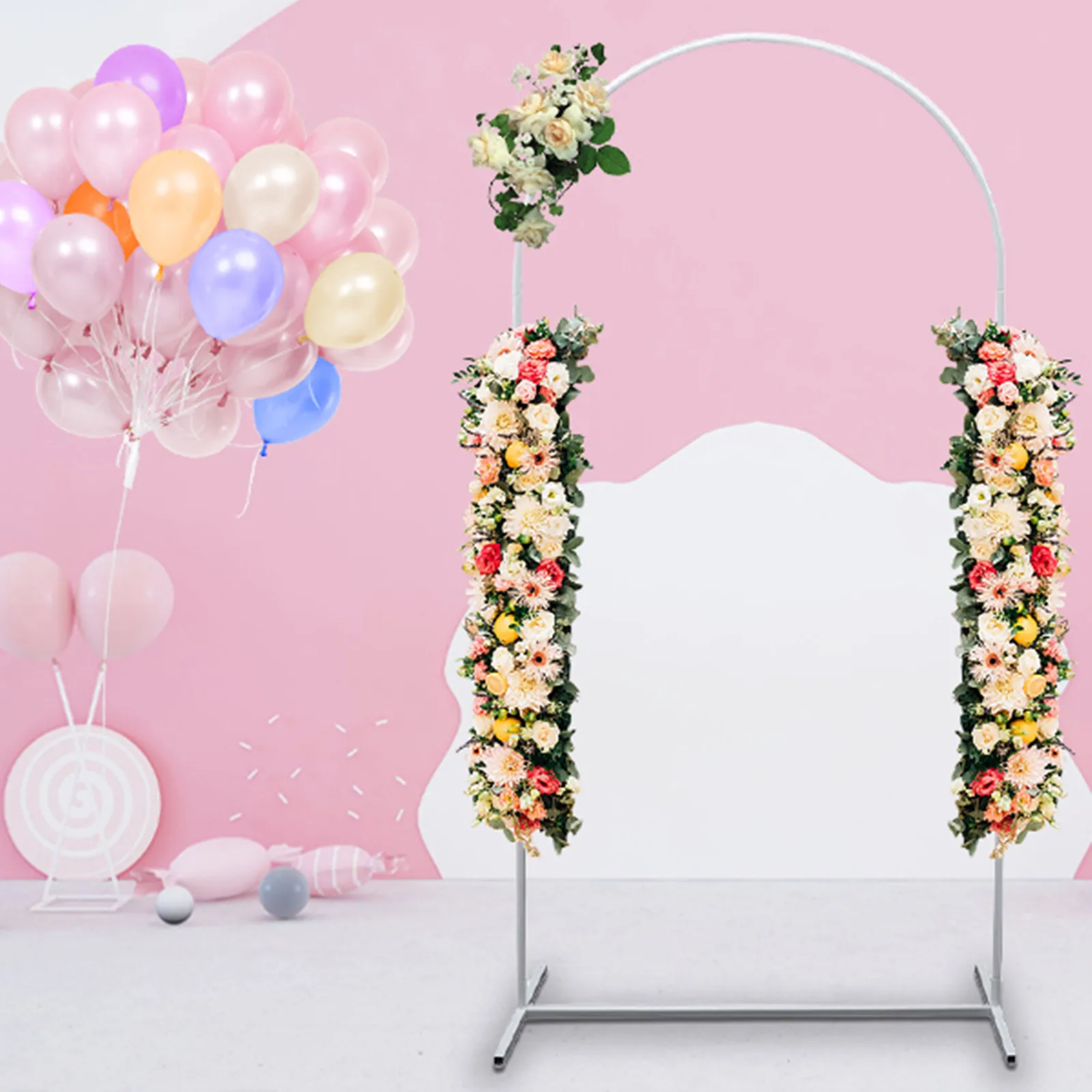 6.6Ft×3.3 Ft Wedding Arch Metal Backdrop Stand Balloon Flower Stand for Wedding, Birthday Party, Garden Decoration