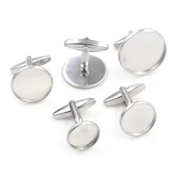 Never Fade 10pcs/ Lot 10mm 12mm 14mm 16mm 18mm 20mm, Stainless Steel Cufflink Base Cuff Link Settings Cabochon Cameo Base