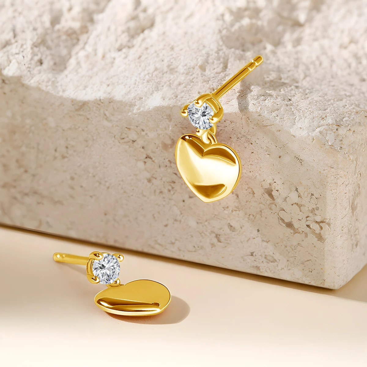 Cute Girl's Earrings 14K Gold Moissanite Drop Earrings for Women Always in My Heart Certified Valentine's Day Gifts Girlfriend
