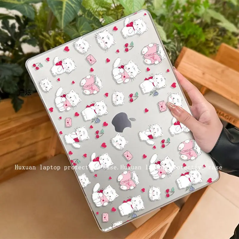 

Cute Kitten Crystal Laptop Case For Macbook Neo Air 13 15 Pro 13 14 16 M1 M2 M3 M4 M5 Chip Hard Cover For MacBook Sleeve Case