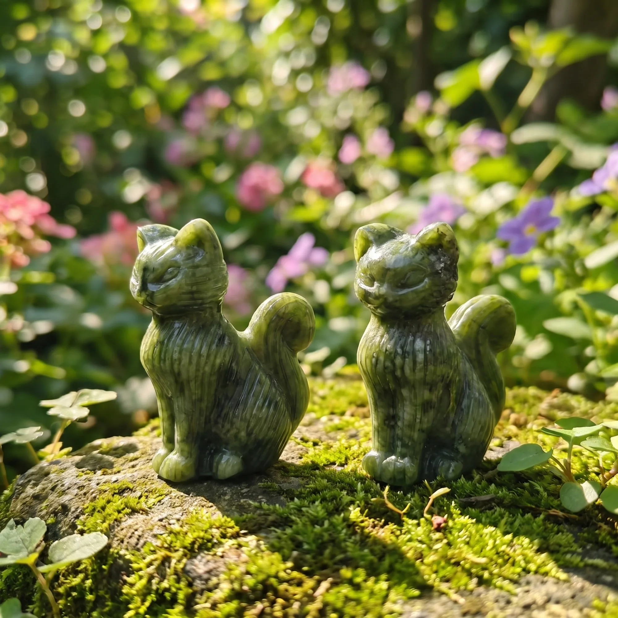 Hand-Carved Xiu Jade Animal Figurine / Auspicious Feng Shui Ornament for Home or Office