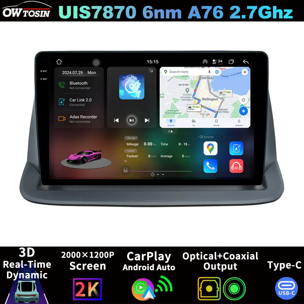QLED 2K Screen 4G WiFi Android 13 UIS7870 12G+256G Car Head Unit Radio Player For Honda StepWGN RG1 2005-2009 GPS CarPlay Stereo