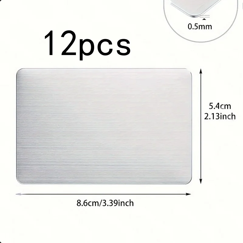 12PCS Stainless Steel Business Cards Selling-Point-Engravable High-Hardness for Investment Negotiation Display