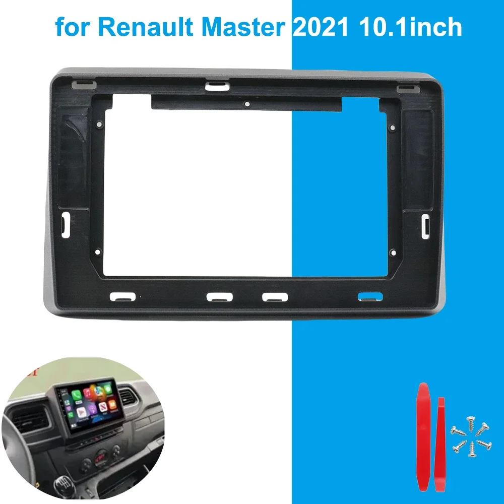 

ДЛЯ RENAULT MASTER 2021 10,1 дюйма, автомобильные аксессуары, радио, отделка Android, пластиковые экраны приборной панели, аудиорамка, кабели, жгут canbus