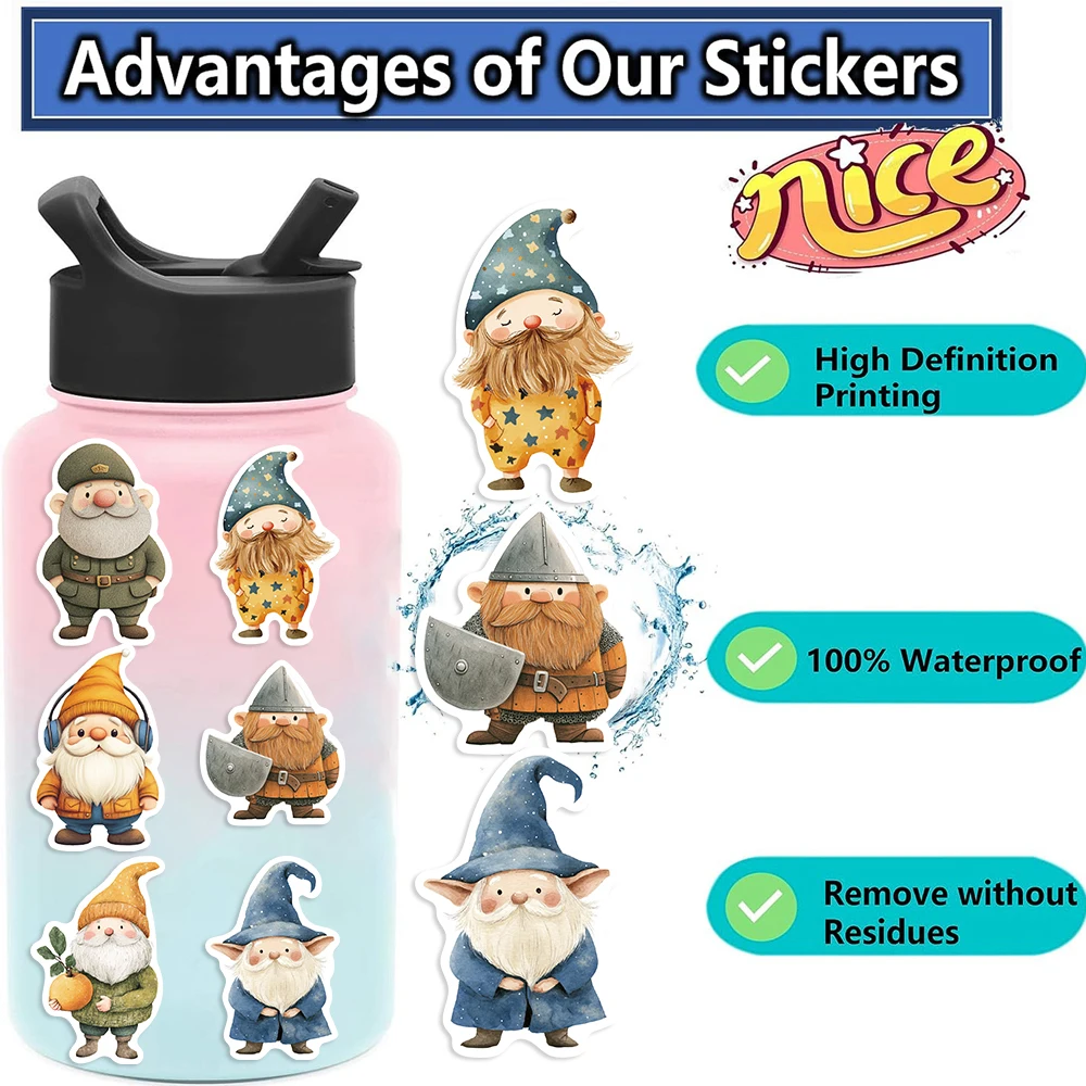 50PCS Cute Character Illustrations PVC Sticker For Scrapbooking Stationery School Supplies Aesthetic Children's Decoration