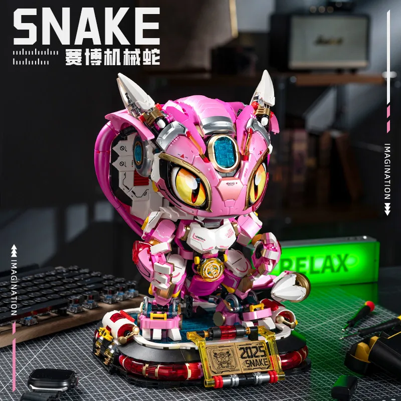 

Конструктор-робот Fermi Box Cyber Mechanical Snake: Коллекционная фигурка, настольное украшение, подарок на день рождения для взрослых