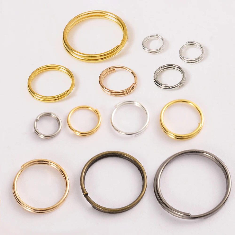 200pcs Keychain Open Jump Split Rings Double Loops Circle Holder Connectors