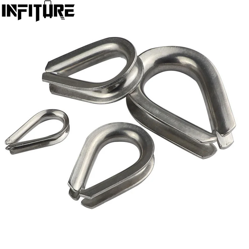 Boat Accessories Stainless Steel Wire Rope Protection Clamps 2.5/2/3/4/5/6/7/8/10/12/14/16/18mm Ring Anchor Line Thimbles Clamp