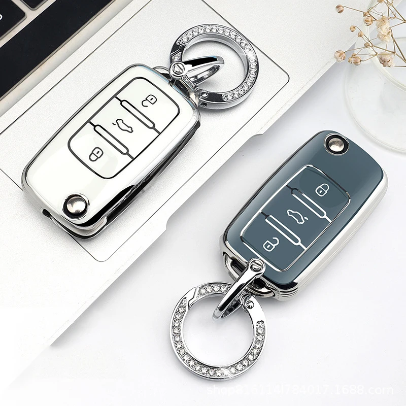 TPU Car Key Case Keys Full Cover Protection Shell Bag per VW Volkswagen Polo Tiguan Passat Golf Jetta Lavida Skoda Octavia