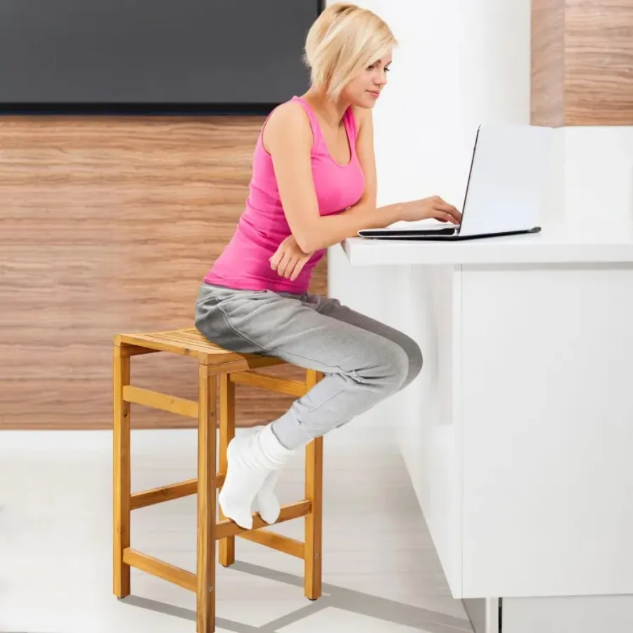 

30-Inch Height Bar Chair with Saddle Shaped Seat and Sturdy Footrest