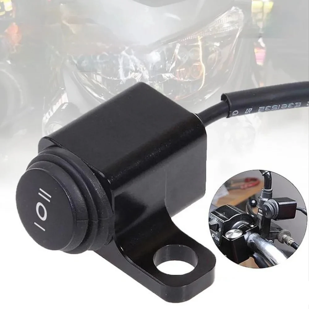 Aluminum Alloy   12V Motorcycle Universal 3 Way Switch ON OFF Mini Driving Light Switch With Clip Waterproof Switch Mirror Mount