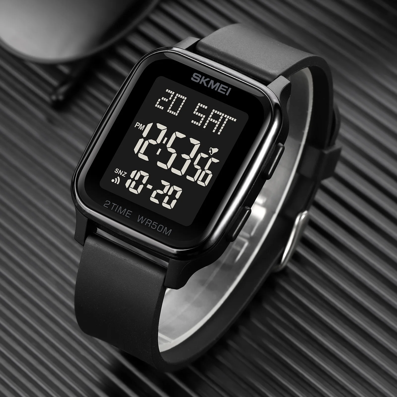 SKMEI 1858 Clock reloj hombre Fashion LED Light Digital Watch Mens 5Bar Waterproof Calendar Countdown Electronic Wristwatches