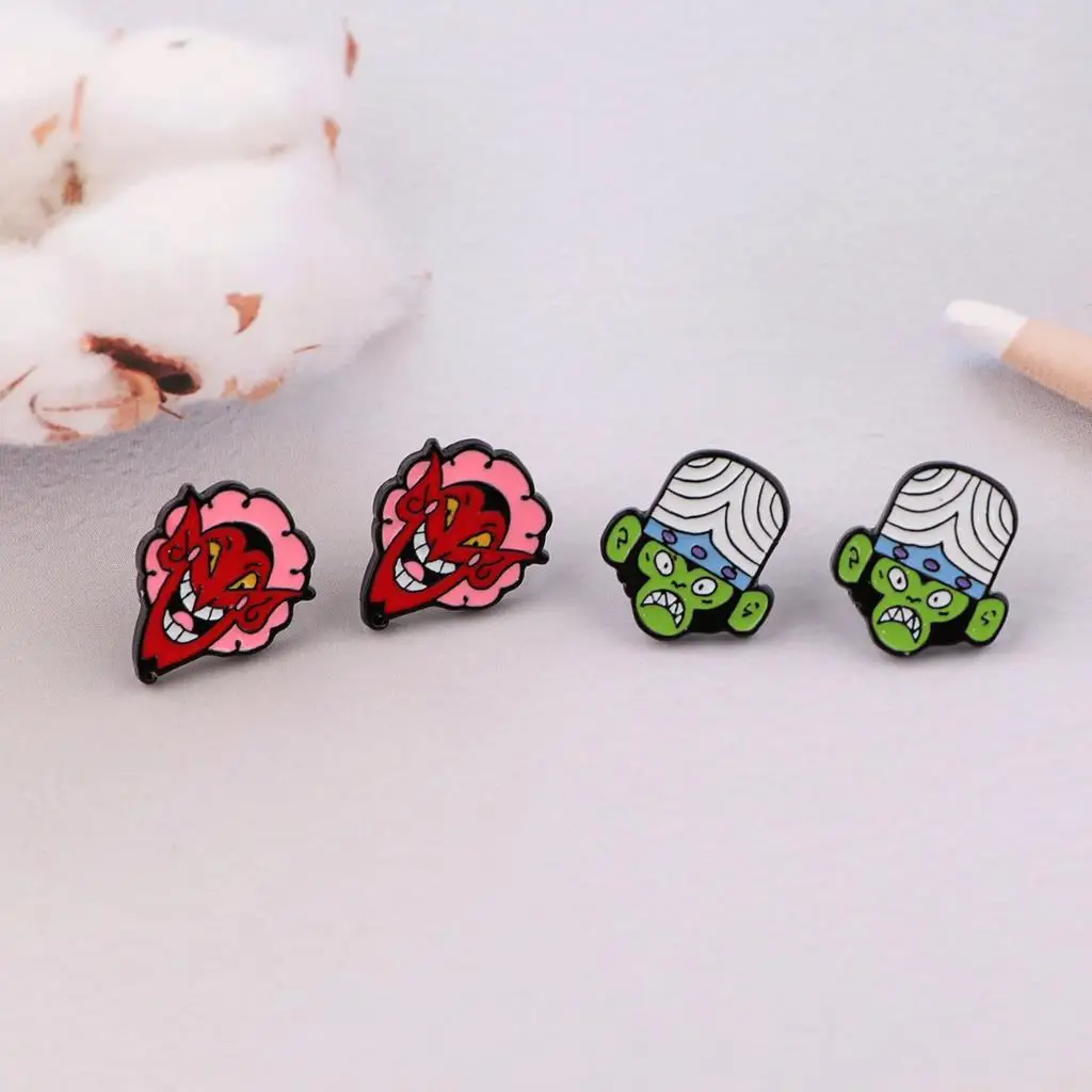 Cute Icons Studs Earrings For Women Stainless Steel Piercing Novel Anime Earrings Cool Enamel Jewelry Fashion Accessories Gifts