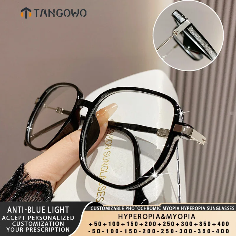 TANGOWO Oversized Reading Glasses Women Men Anti-Blue Light Lightweight Presbyopic Customizable Myopia & Sunglasses +1.0 To +4.0