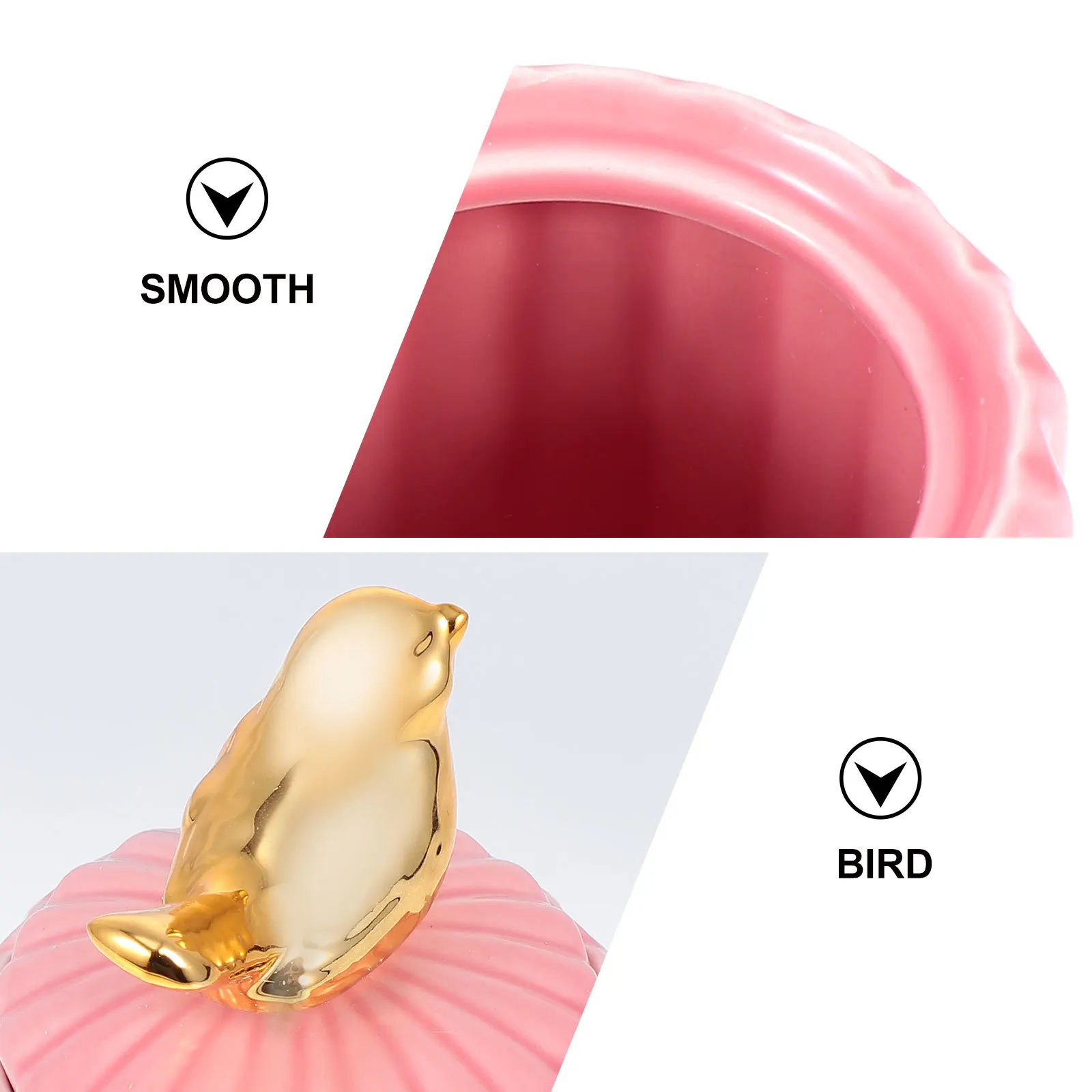 

1Pcs Unique Ceramic Jar Smooth Glass Sealing Food Container for Pantry Kitchen Storage Jar with Bird Shape Cap Design