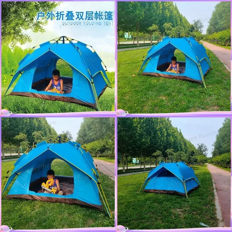 For Outdoor Camping Tent 3-4 Person Automatic Quick Open Double Layer Windproof Sunshade Travel Leisure Car Roof Top Tent