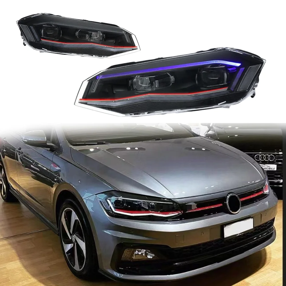Gruppo faro Per Volkswagen Polo 2019-2020 2021 2022 2023-2024 Lampade anteriori sequenziali, luci diurne, fari, lampada frontale