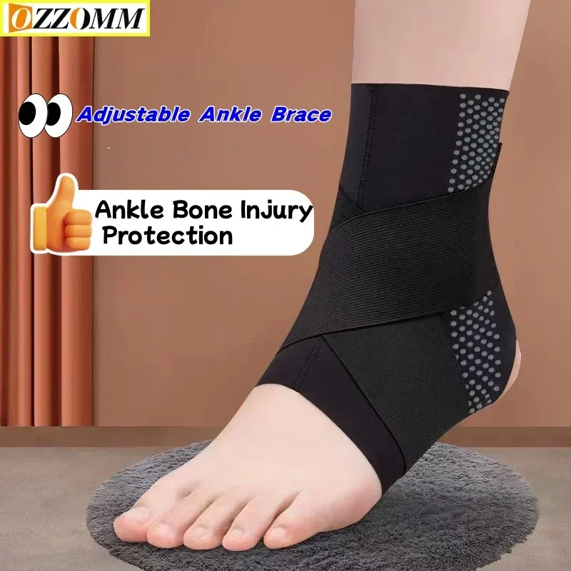 1PC Ankle Brace Support For Women Men Basketball Soccer, Adjustable Athletics Achillies Tendon Ankle Compression Sleeve Wrap