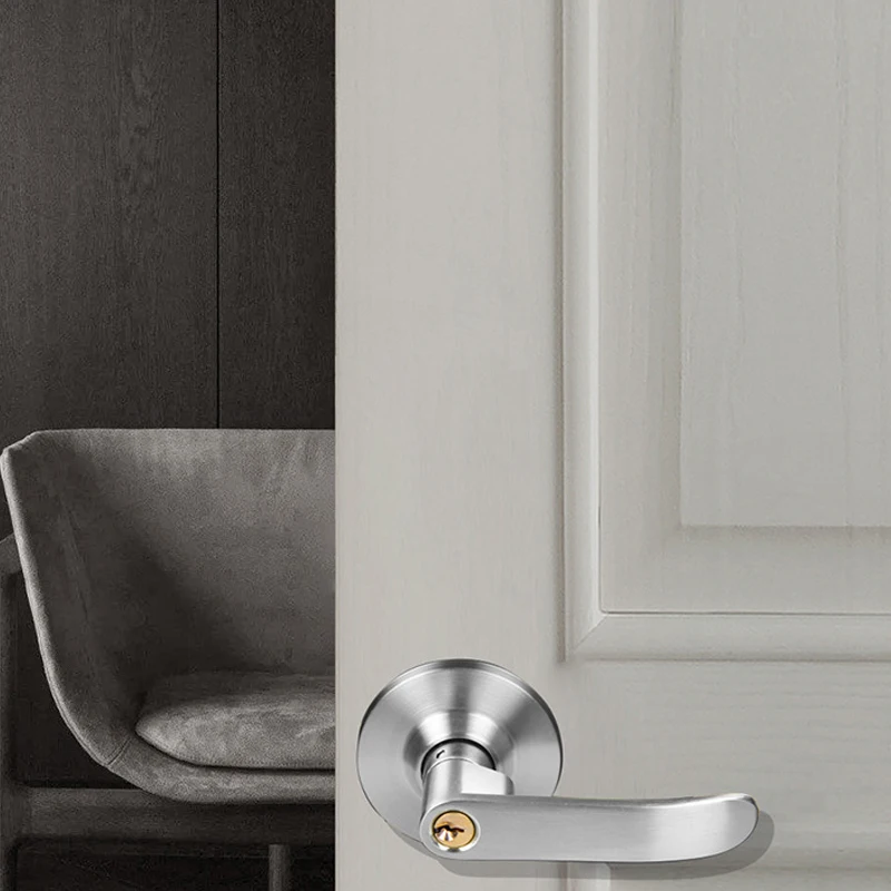 Three Bar Door Handle Zinc Alloy Indoor Door Handle Mute Handle Keyless Bathroom Handle